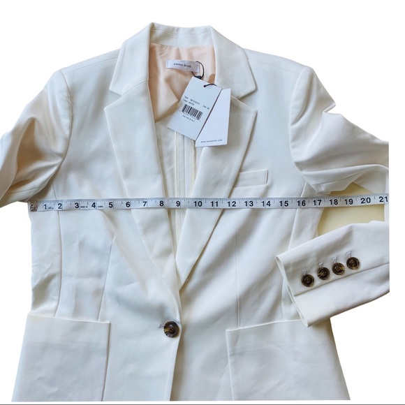 NWT ANINE BING $300 SCHOOLBOY BLAZER IN WHITE - Picture 3 of 5